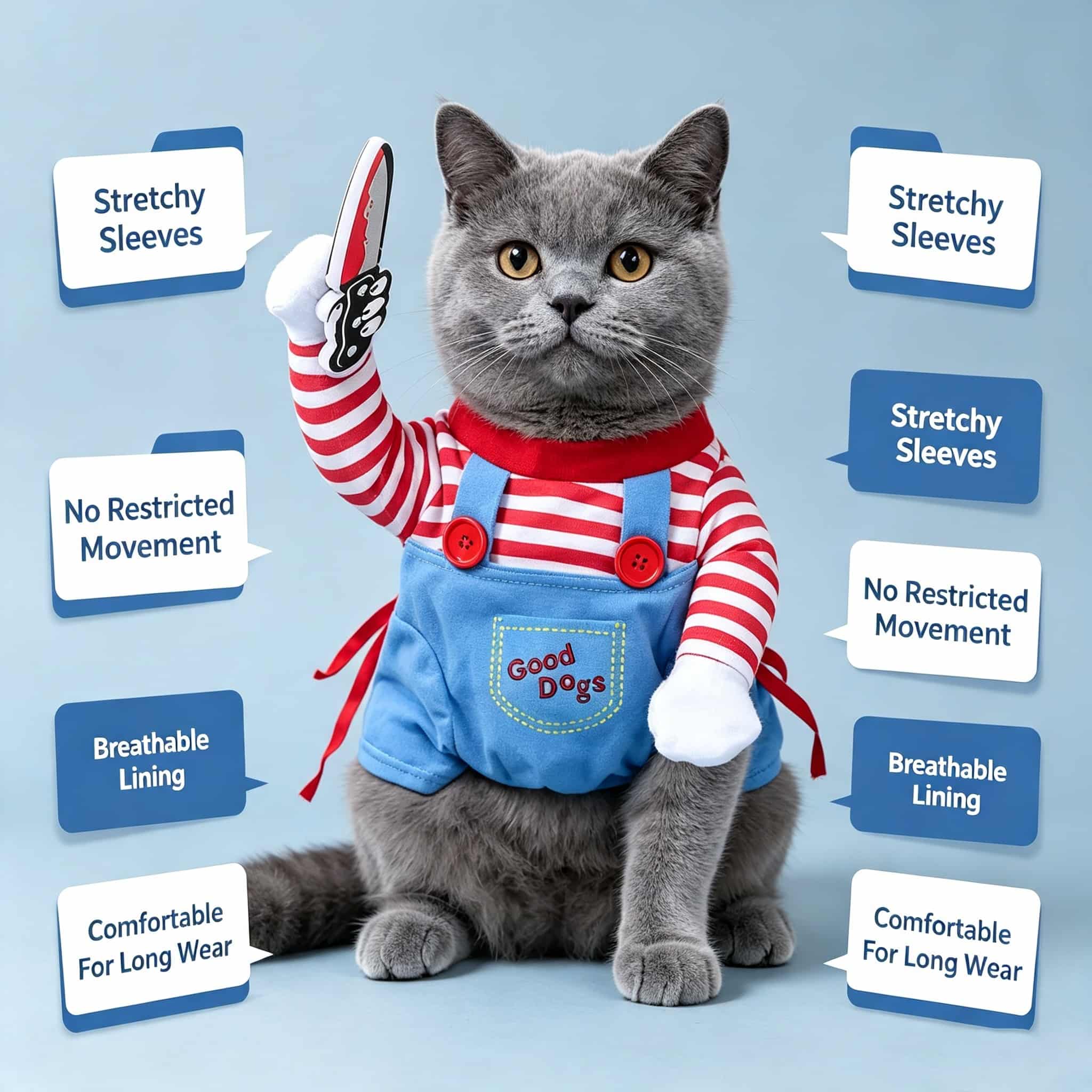 Halloween Pet Dog Chucky Costu - Cosplay Prop Blueprints ulasan dan harga
