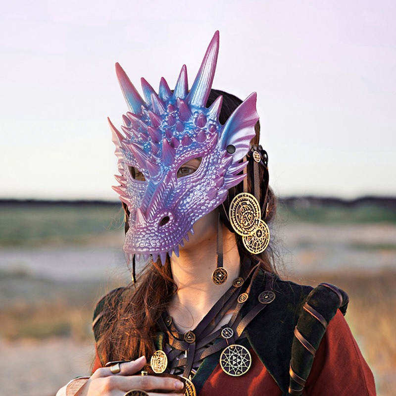 Pearl Blue Dragon Mask 3D Prin - Cosplay Prop Blueprints ulasan dan harga