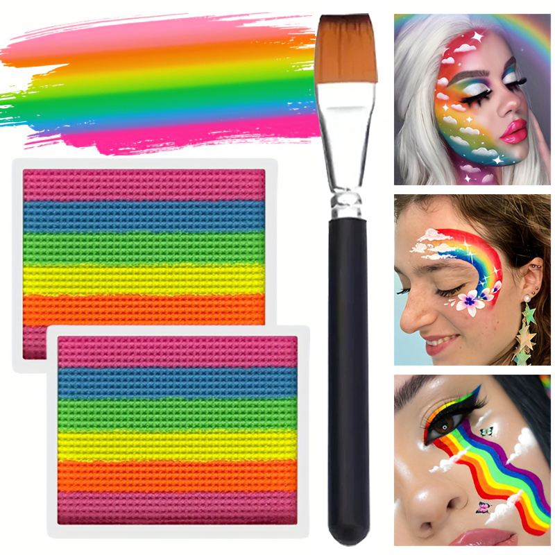 Rainbow Face and Body Paint Se - Cosplay Prop Paint ulasan dan harga