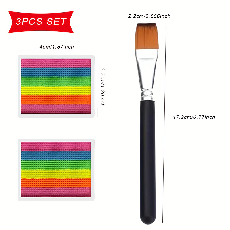 Rainbow Face and Body Paint Se - Cosplay Prop Paint ulasan dan harga