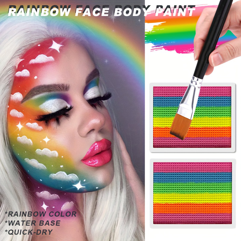Rainbow Face and Body Paint Se - Cosplay Prop Paint ulasan dan harga