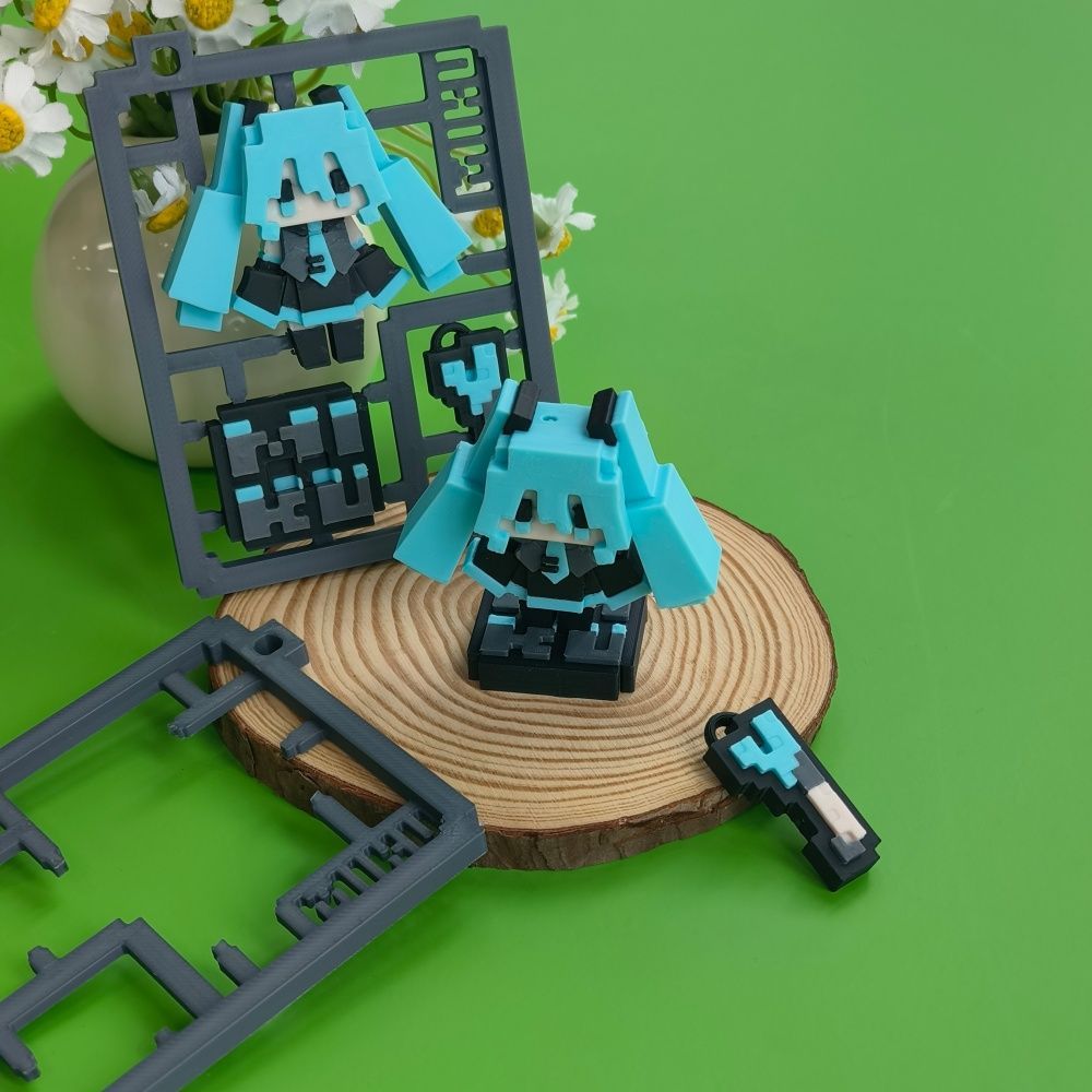 3D Printed Cute Pixel Hatsune  - Cosplay Prop 3D Print ulasan dan harga